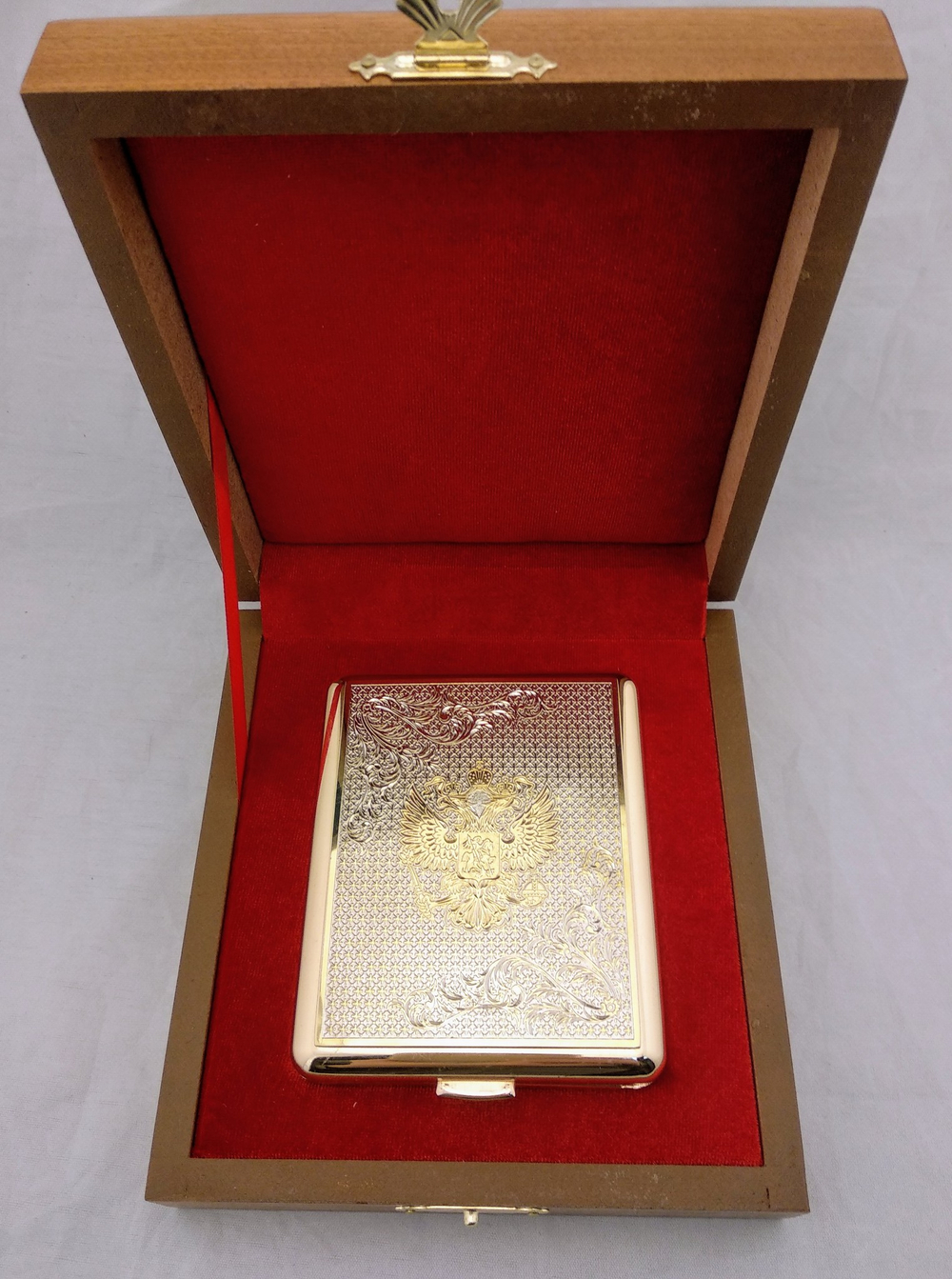 Портсигар "Герб РФ" двусторонний на 20 сигарет