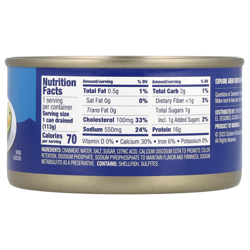 Chicken of the Sea, Мясо белого краба из дикорастущей рыбы, 170 г (6 унций)