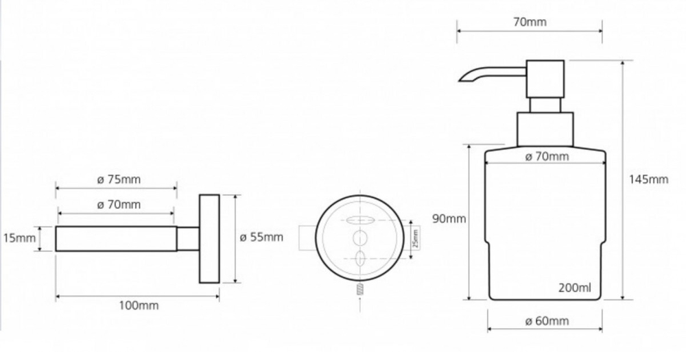 Настенный дозатор для жидкого мыла (стекло) вариант MINI neo 104109115