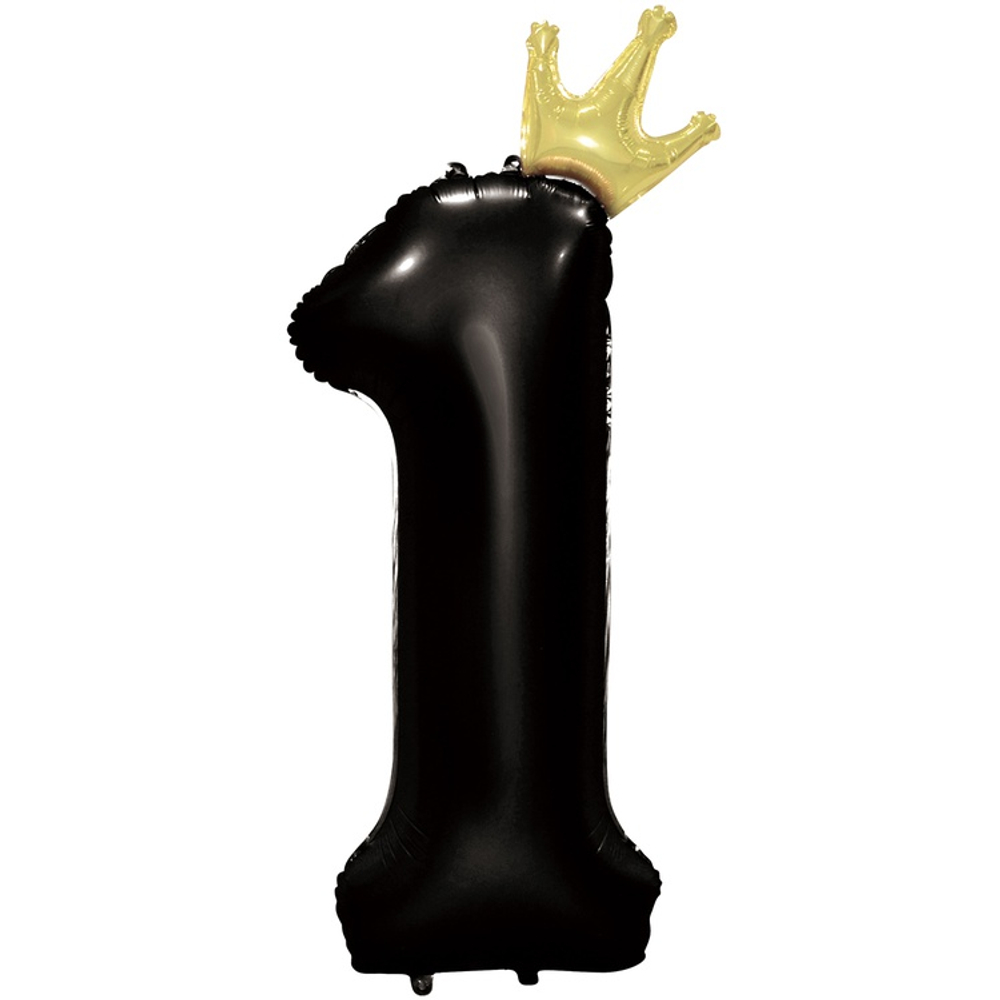 Шар фольгированный Цифра 1 115 см (Черный)