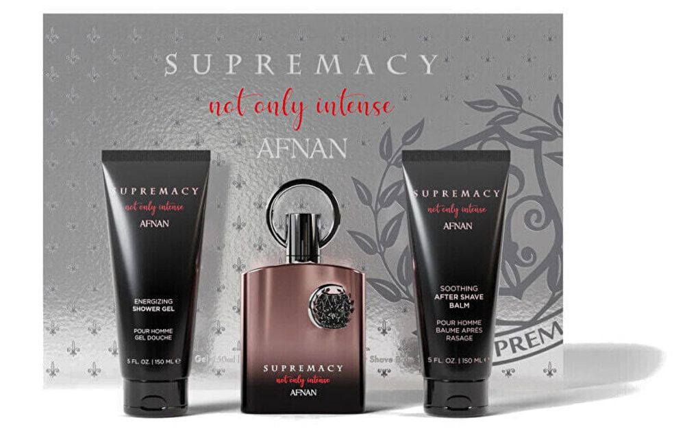Supremacy Not Only Intense Afnan Энергетический парфюмерный набор 100 мл + 150 мл гель для душа + бальзам после бритья