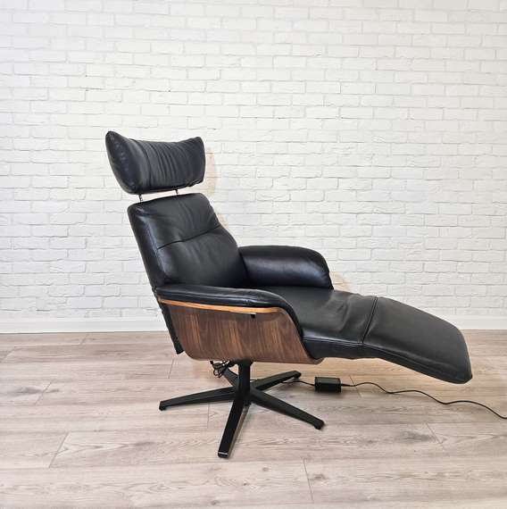 Кресло с электро-реклайнером STG-4432, черная кожа