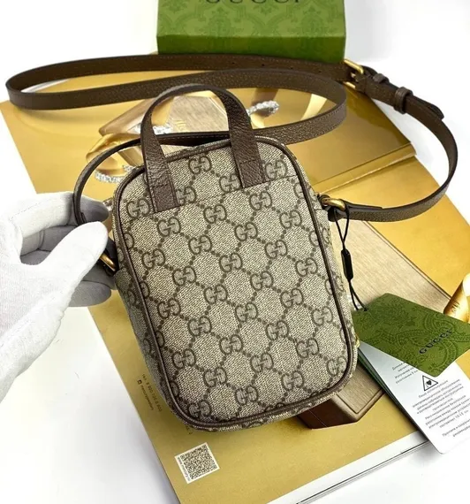 Мини-сумка Gucci Ophidia коричневый