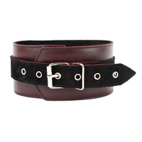 Бордовый кожаный  ошейник БДСМ Арсенал Lady's Arsenal Maroon Collar On The Strap 67030