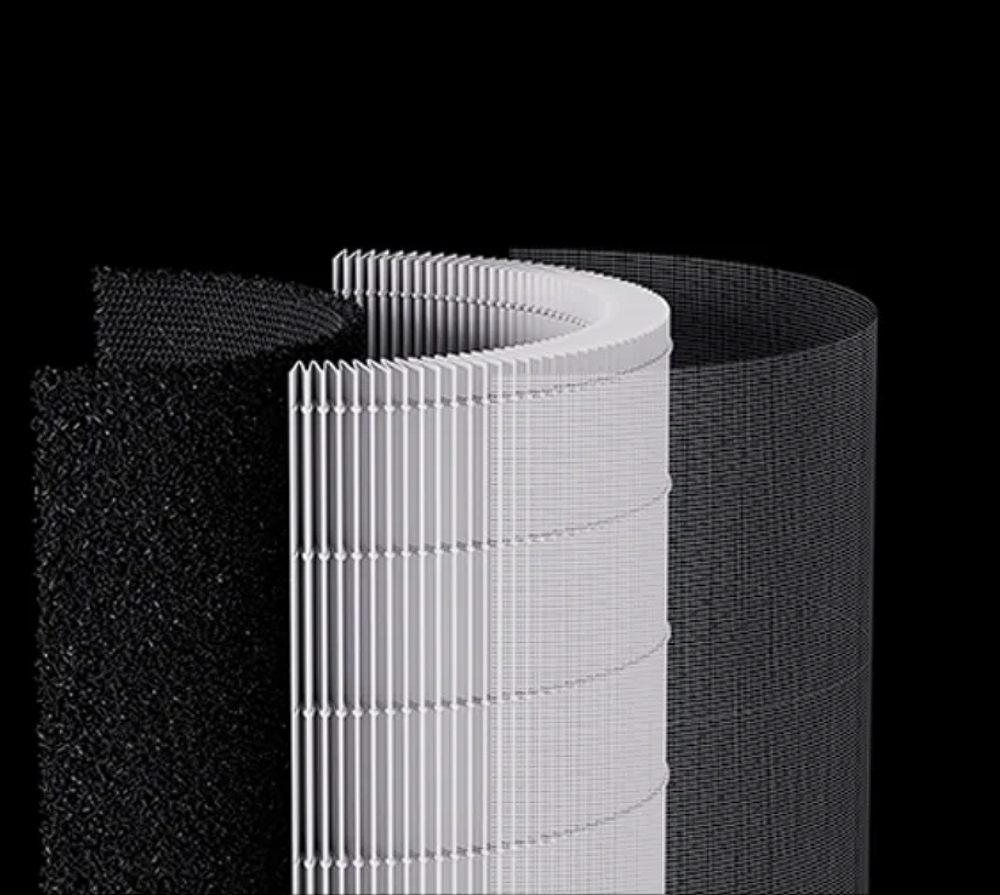 Фильтр 3-х ступенчатый с угольной вставкой для Xiaomi Air Purifer 1/2/2C/2S/2H/3/3H/3C D200 (голубой)