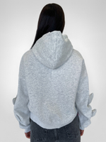 Толстовка LJHY 8315 однотонная со сборкой и сердечками на рукавах