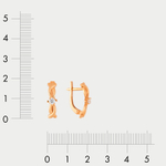 Женские серьги из розового золота 585 пробы с фианитами (арт. 73121)