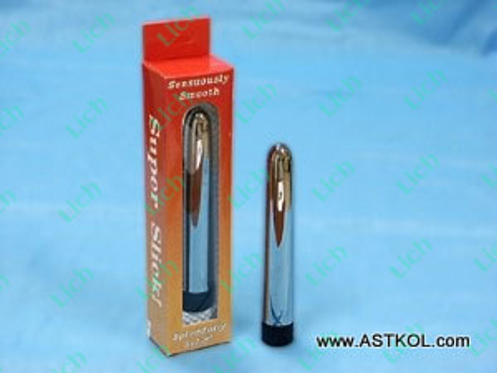 Блестящий гладкий серебряный вибромассажер