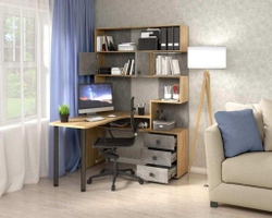 Стол Компьютерный СК-10 ЛЕВЫЙ Дуб крафт/ателье