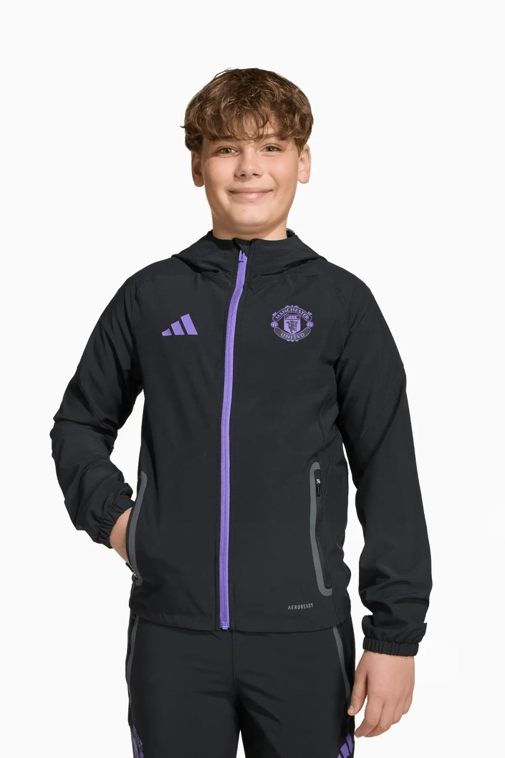 Ветровка adidas Manchester United 25/26 Competition Vis Tech Travel Junior - черный