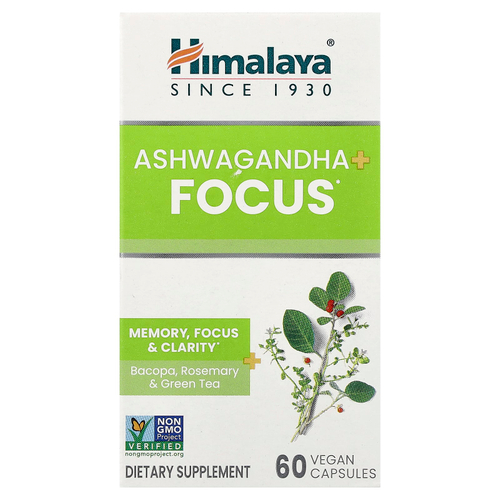 Himalaya, Ashwagandha + Focus`` 60 веганских капсул