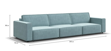 Диван Босс Софт Модуль Макс Велюр Монолит аква