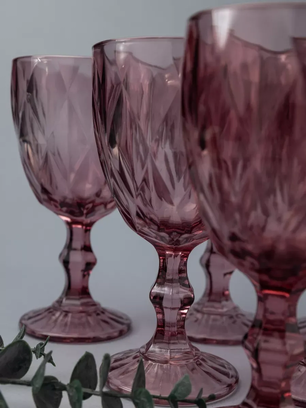 Набор фужеров для вина, 330 мл, 6 шт. Пурпурные