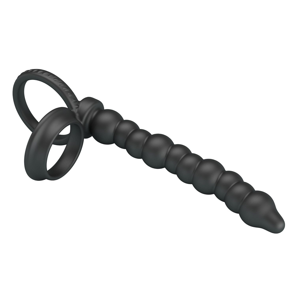 Черная насадка на пенис для двойного проникновения Dillion (Цвет: черный)