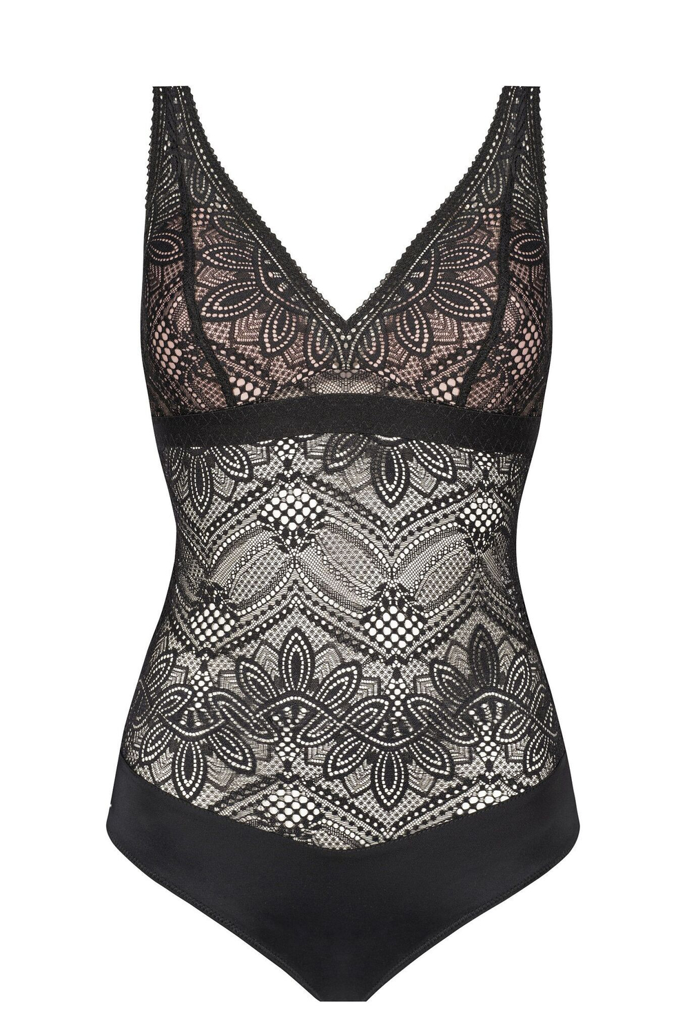 Боди Desire из эластичного кружевного полотна (Размер: M) (Цвет: черный)