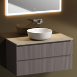 Тумба подвесная Sancos Snob T, Doha Soft 995х445х500, под столешницу без отверстия под смеситель, цвет Kreman