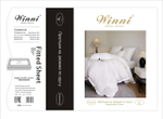 Коробка постельного белья "Winni" бархатный сатин.Простыня на резинке.Размер Семейный / Коробка 20 расцветок