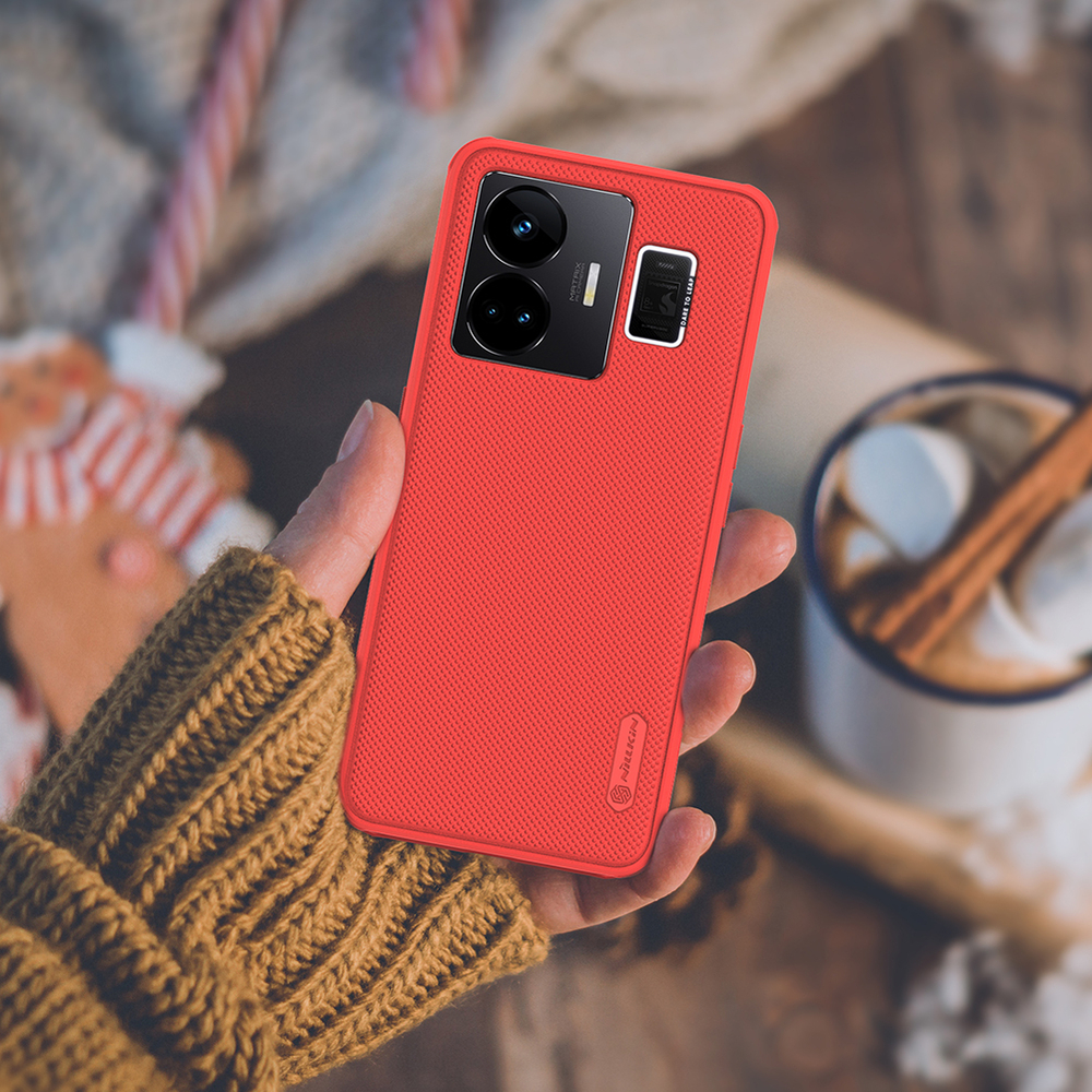 Усиленный чехол красного цвета от Nillkin смартфона для Realme GT Neo 5, серия Super Frosted Shield Pro