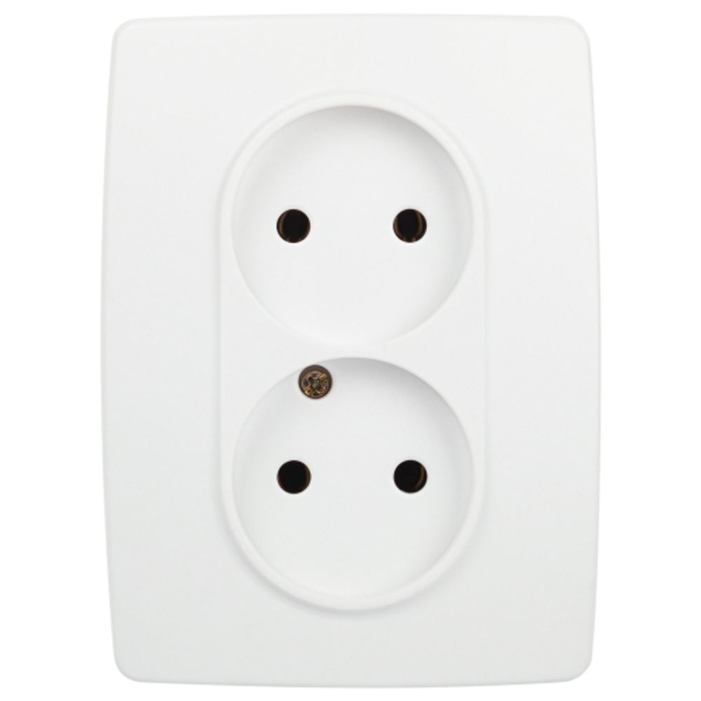 Розетка ЭРА Серия 12 12-2107-01М двойная 2X2P 16А-250В белый матовый