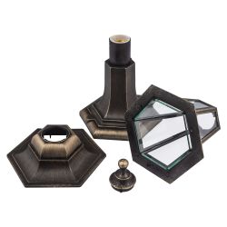 Садово-парковый светильник ЭРА НТУ 06-60-001 бронза 6 гранный напольный IP44 Е27 max60Вт | Садово-парковые светильники