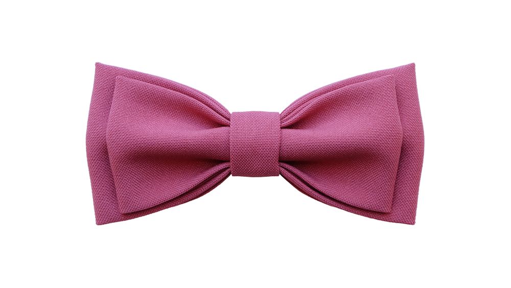 Однотонный галстук - бабочка (темно-розовый)