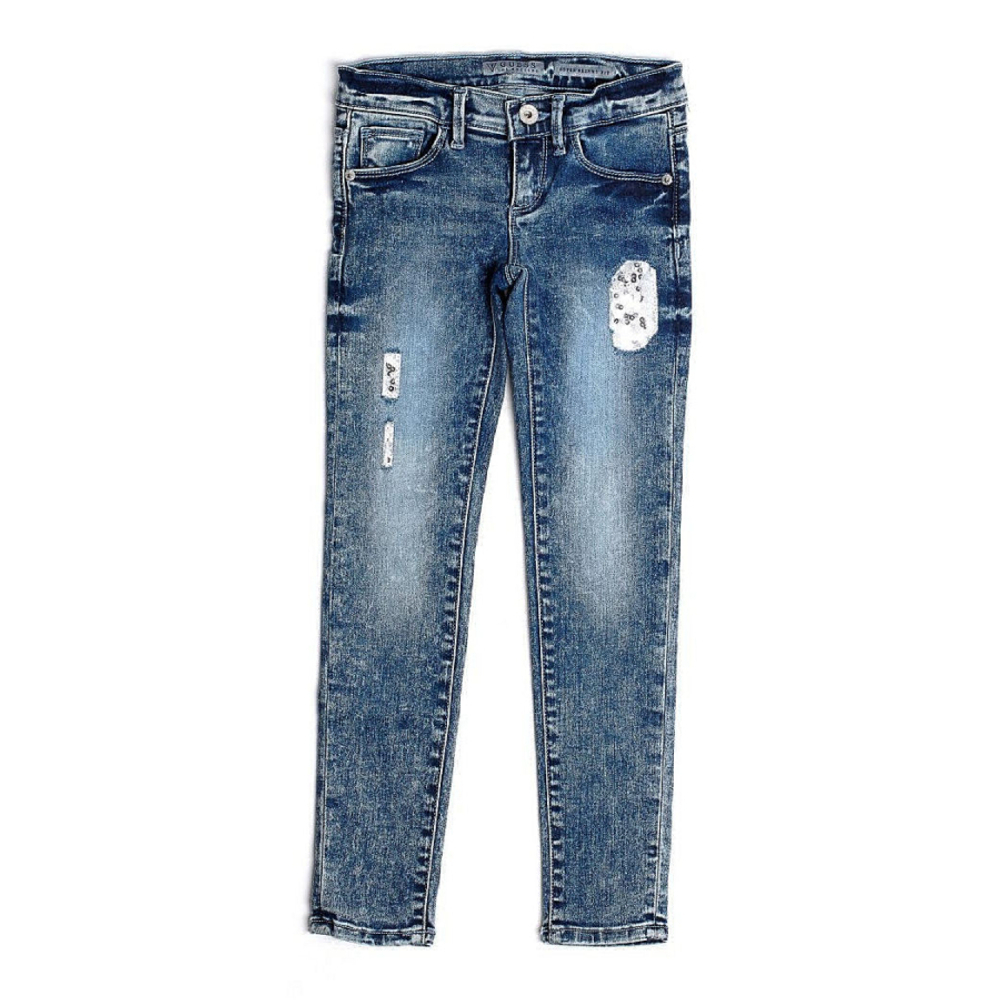 Брюки джинсовые GUESS Синий/"Варенка"/Пайетки (Девочка)