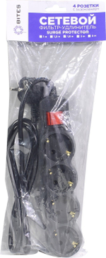 Сетевой фильтр 5bites &lt;SP4B-118&gt; Black &lt;1.8м&gt; ( 4 розетки )
