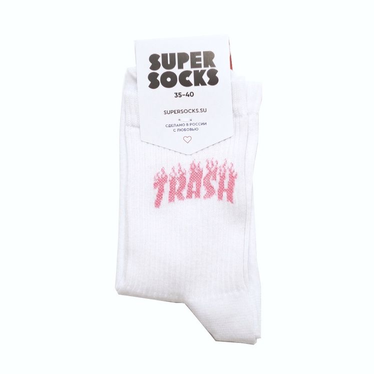 Носки SUPER SOCKS TRASH, белый