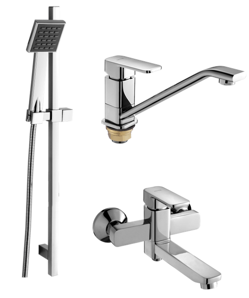12037  Душевой комплект (3 в 1) ХРОМ "GANZER"