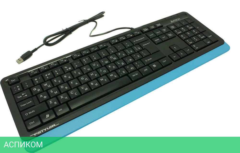 Клавиатура A4Tech Fstyler USB Blue черный/синий (FK10)