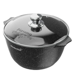 Кастрюля алюм, антиприг, 5 л, с крыш, крышка стекло, Мечта, Гранит black Induction Pro, 45802И, инду