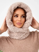 Капор зимний вязаный капюшон на флисе