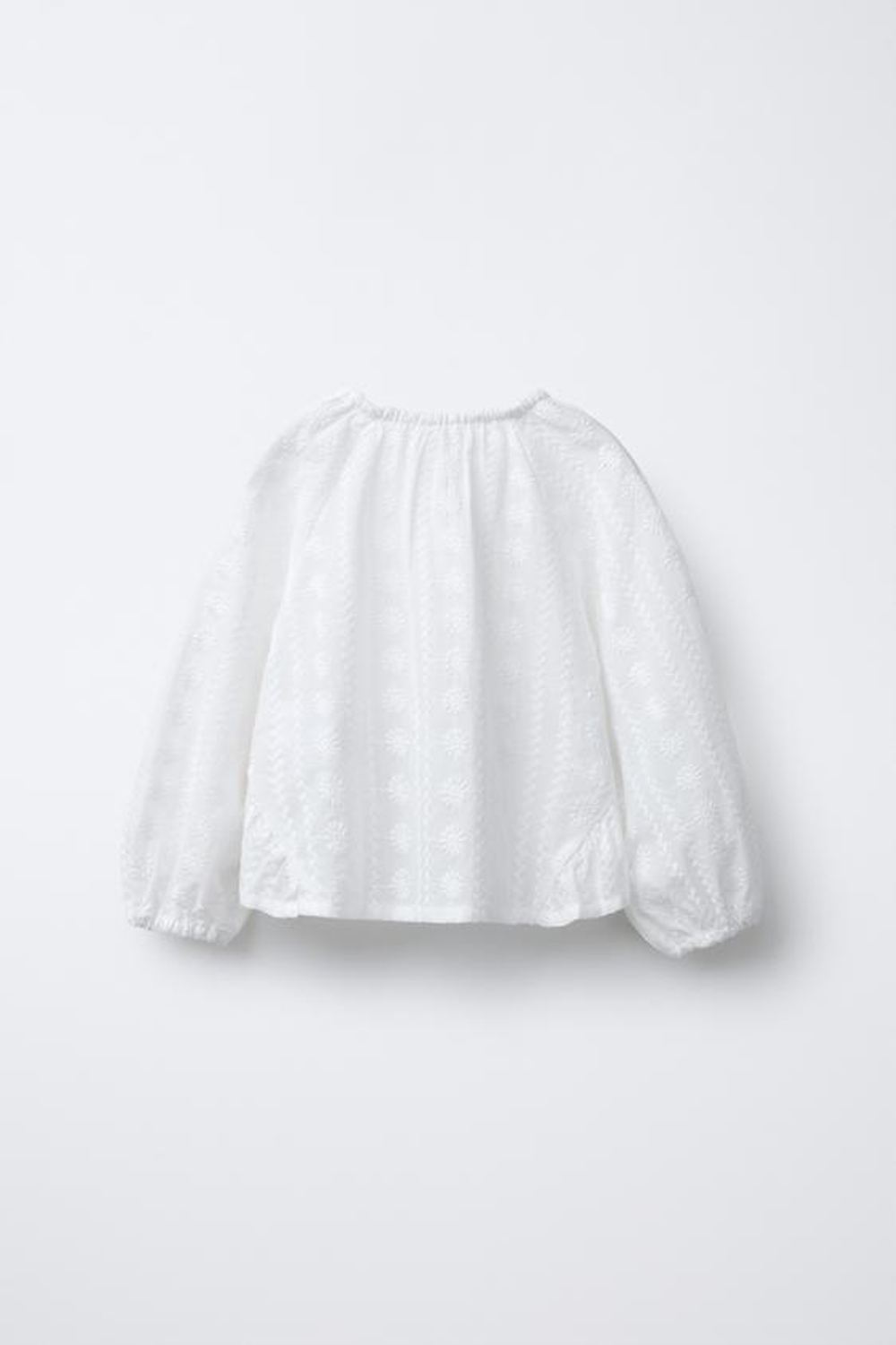 ZARA БЛУЗА С ЦВЕТОЧНОЙ ВЫШИВКОЙ, БЕЛЫЙ