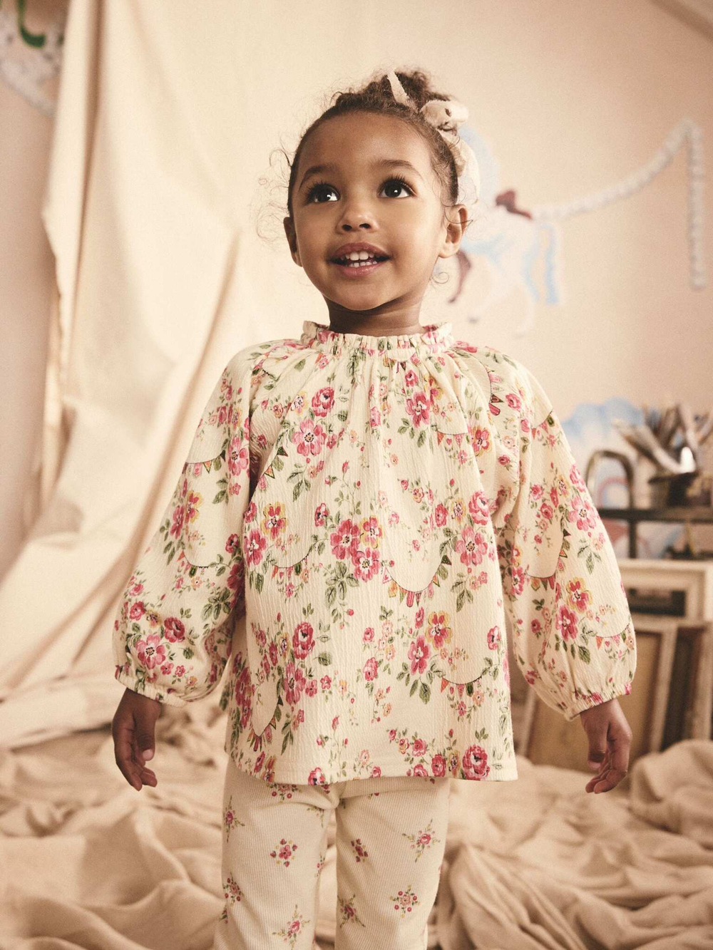 Блуза и легинсы в комплекте для девочки Next E81-223, Розовый, Кремовый