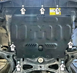 Усиленная защита картера двигателя и КПП (2 мм, сталь) для Honda Vezel 2021- Motodor.70803