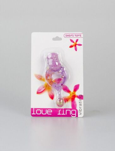 Эрекционное виброколечко Love Ring с хвостом (Цвет: фиолетовый)