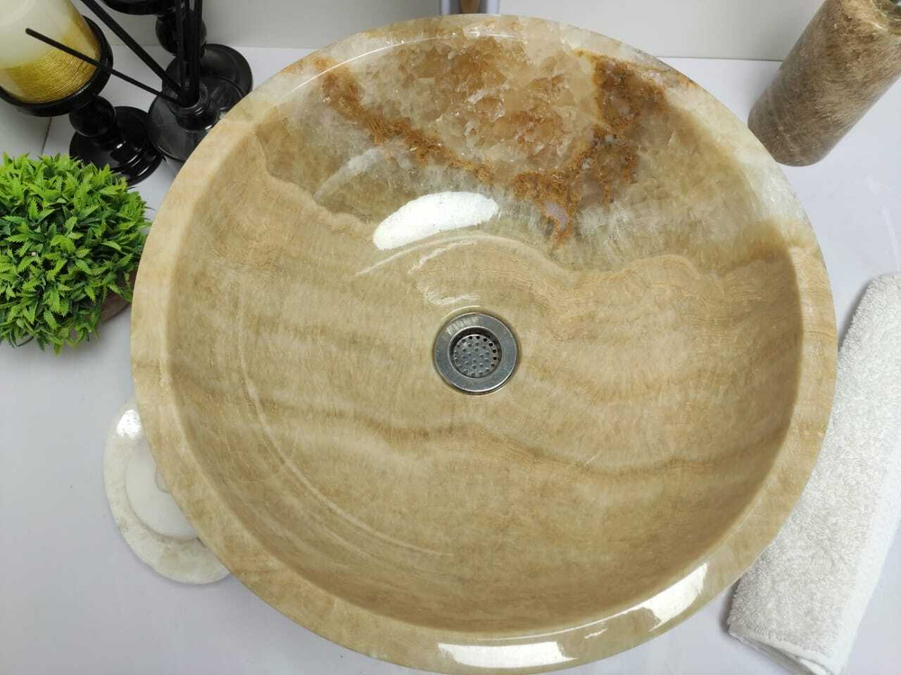 Раковина из оникса Bowl Yellow TinLip BO-60331 40*40*15