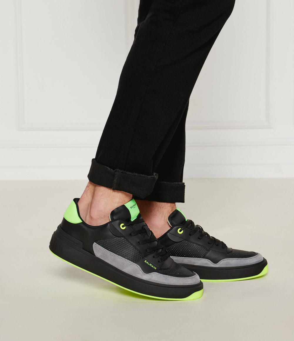 Кожаные кроссовки b-court Balmain - черный(DM1VI349 LBYV)