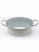 Винтажное металлическое овальное кашпо для растений 32*14 см