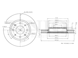 Диск тормозной передний UNIO BRD-20210