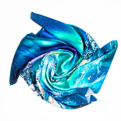 Шейный платок «Северное сияние», 70×70 см