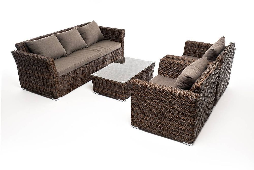 "Капучино" лаунж-зона из искусственного ротанга (гиацинт), цвет коричневый