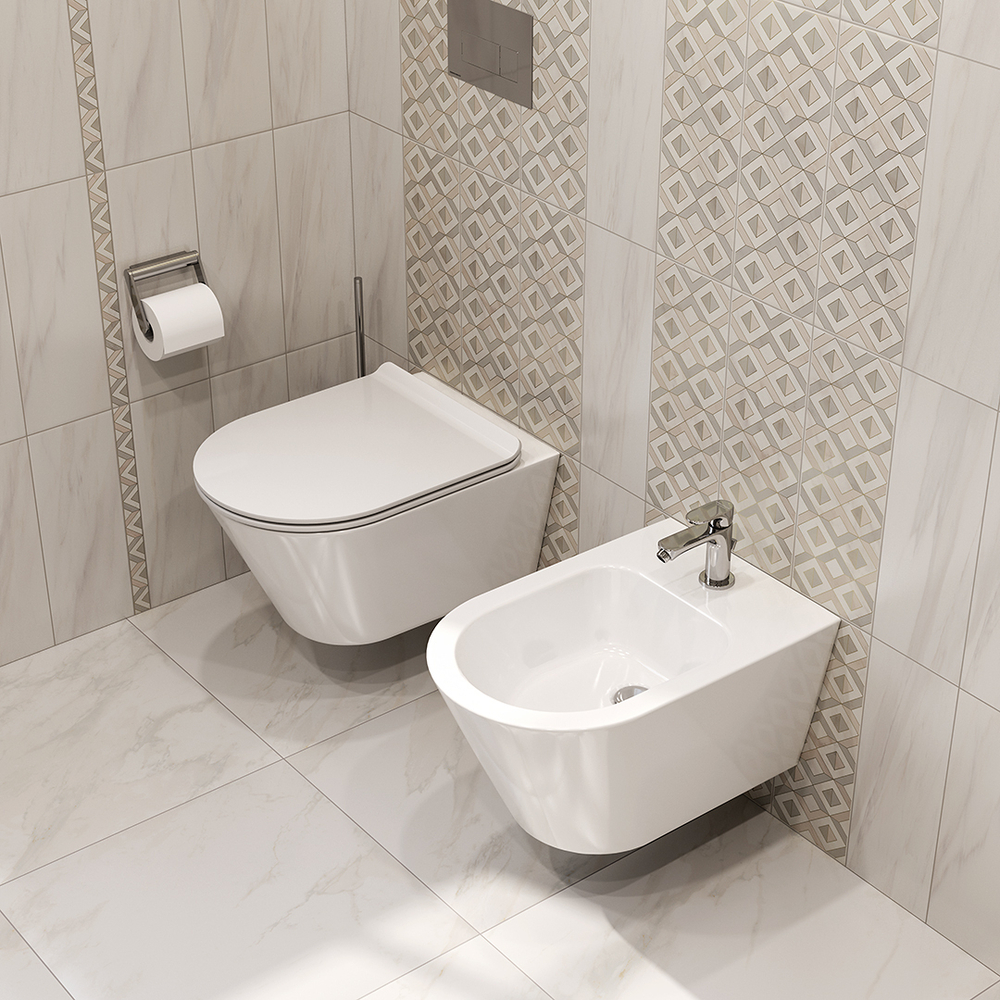 Унитаз Kerama Marazzi PLAZA Modern подвесной, безободковый с крепежом (бывш. PLM.wc.02)