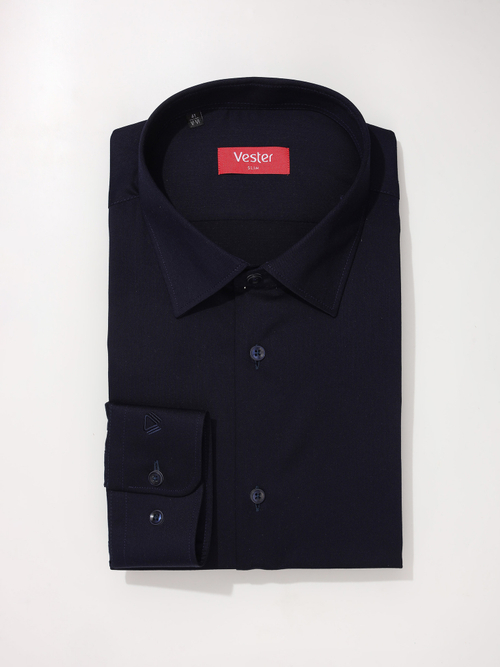 Сорочка мужская VESTER длинный рукав, цвет темно-темно фиолетовый, бамбук/пэ 59818 19