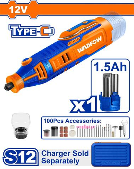 Гравер аккумуляторный WADFOW WRY1M121 12 В, 3,2 мм