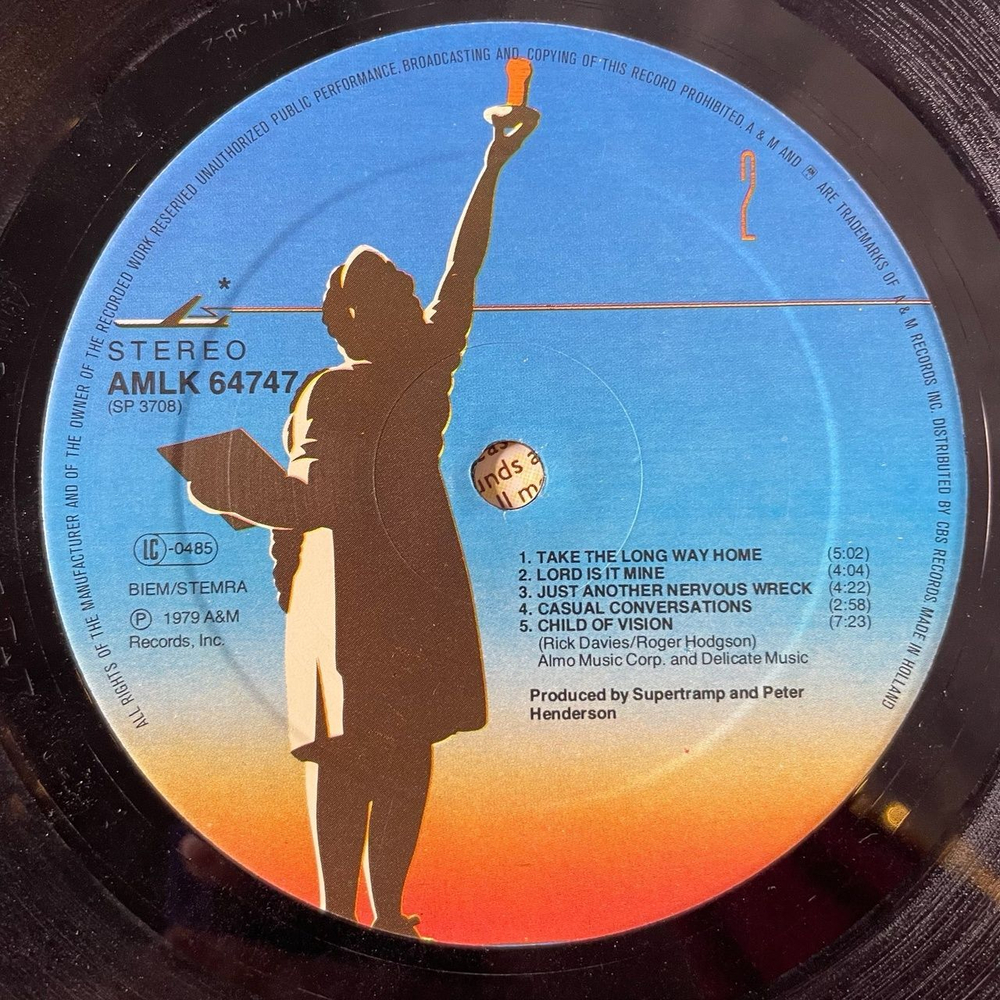 Винтажная виниловая пластинка LP Supertramp Breakfast In America (Holland 1979) Gone Hollywood