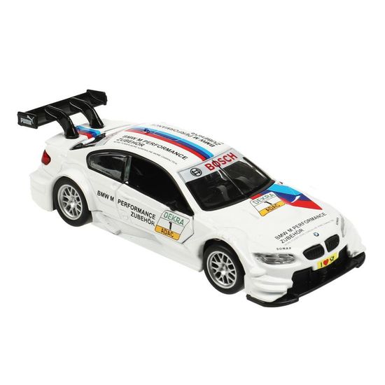 Машина металл BMW m3 dtm, 11,3 см, двери, инерция, белый, кор. Технопарк