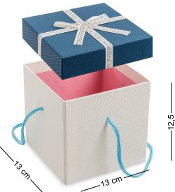 WG-93-B Коробка подарочная «Квадрат» цв.бел./син.