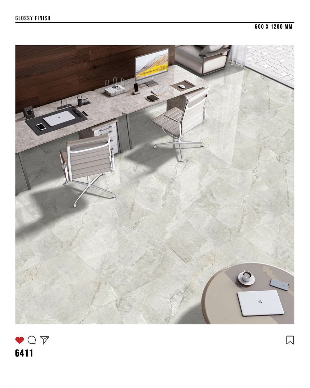 Керамогранит glossy №6, 60х120, 6411