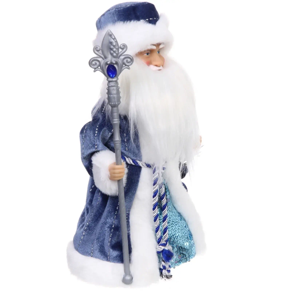 Дед Мороз «Волшебство» 30 см в синей шубке